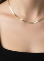 Luxe Flat Snake Chain Necklace - Image 3